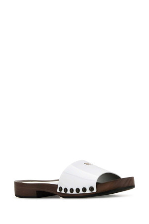 Белые кожаные сабо MIU MIU (5Z425EFA030069) Белые кожаные сабо MIU MIU (5Z425EFA030069)