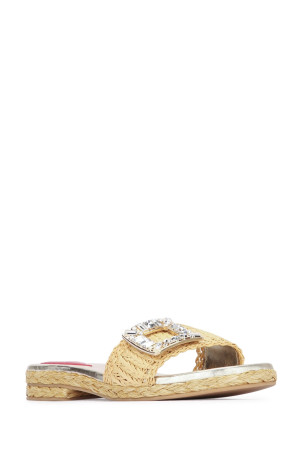 STRASS BUCKLE RAFFIA ESPA MULE 25 Сірий ROGER VIVIER (RVW774420406D1) STRASS BUCKLE RAFFIA ESPA MULE 25 Сірий ROGER VIVIER (RVW774420406D1)