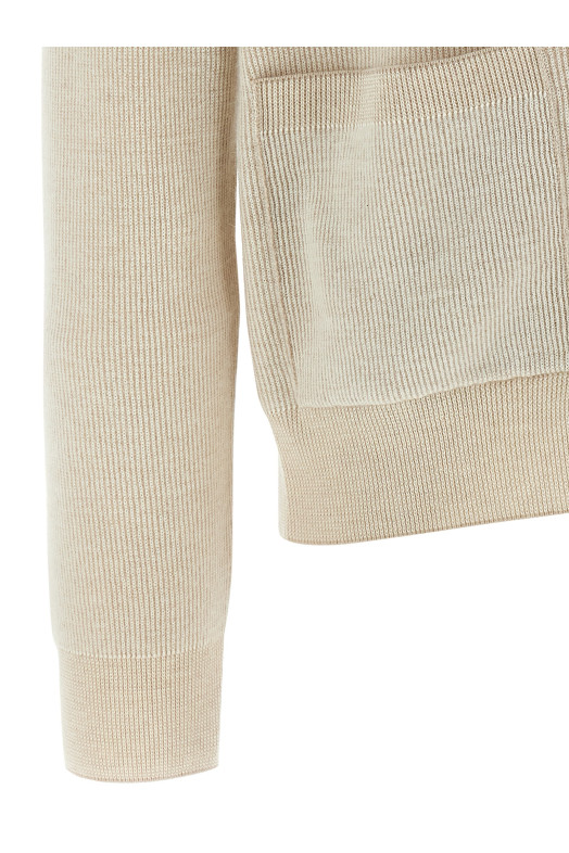 Ribbed cardigan Beige Ribbed cardigan Beige