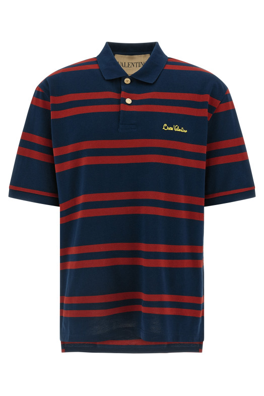 Valentino Garavani 'Chez Valentino' поло с воротником-стойкой, разноцветное V3MH04CAYNCQ1 Valentino Garavani 'Chez Valentino' поло с воротником-стойкой, разноцветное V3MH04CAYNCQ1
