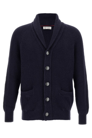 Кардиган з шаленим коміром Синій BRUNELLO CUCINELLI MNI708606C2425 Кардиган з шаленим коміром Синій BRUNELLO CUCINELLI MNI708606C2425