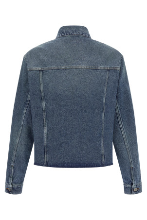 Джинсова куртка синього кольору з необробленими краями MM6 MAISON MARGIELA SH0AM0026M30018965 Джинсова куртка синього кольору з необробленими краями MM6 MAISON MARGIELA SH0AM0026M30018965