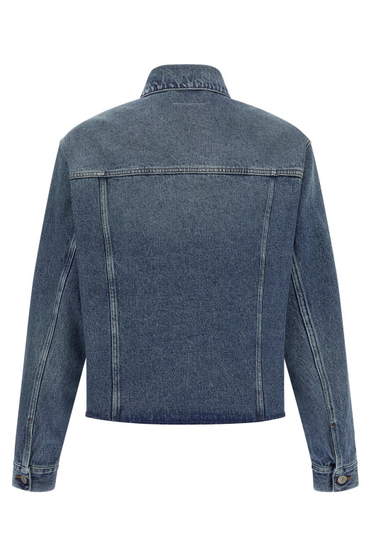 Джинсовая куртка с необработанными краями, синяя MM6 MAISON MARGIELA SH0AM0026M30018965 Джинсовая куртка с необработанными краями, синяя MM6 MAISON MARGIELA SH0AM0026M30018965