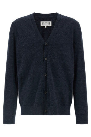 Suede patch cardigan Blue Suede patch cardigan Blue