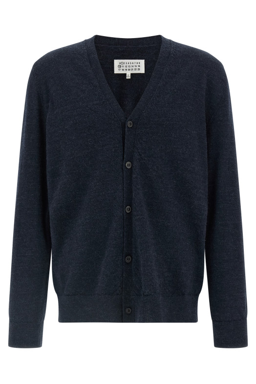 Suede patch cardigan Blue