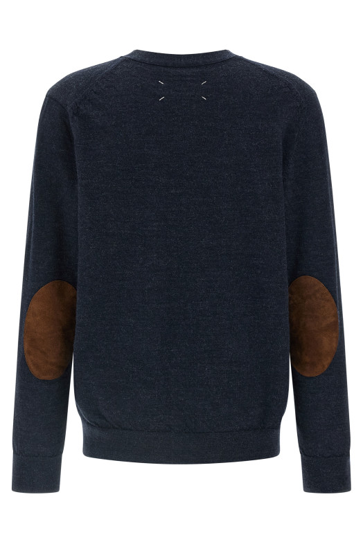 Suede patch cardigan Blue