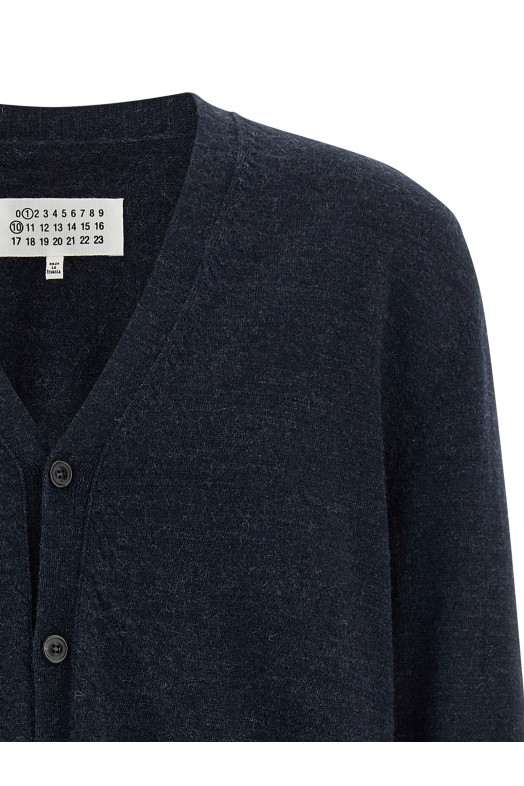 Suede patch cardigan Blue