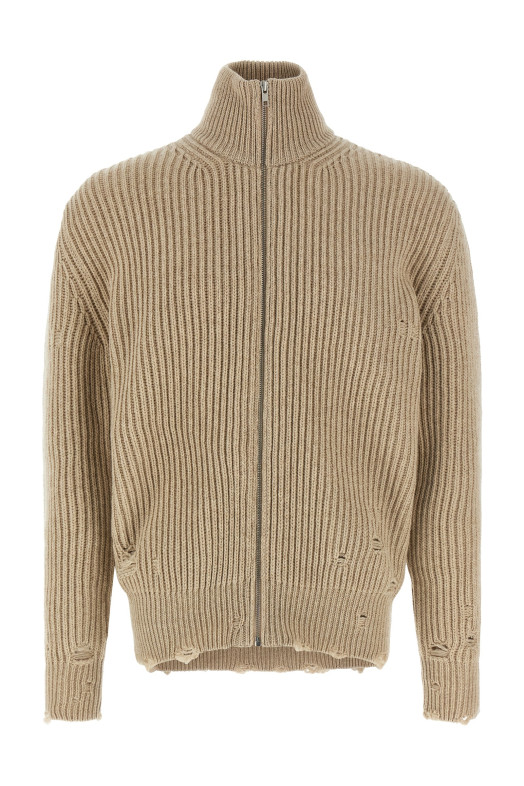 Кардиган из шерсти с эффектом потертости Бежевый MM6 MAISON MARGIELA SH0AM0064M13138806M Кардиган из шерсти с эффектом потертости Бежевый MM6 MAISON MARGIELA SH0AM0064M13138806M