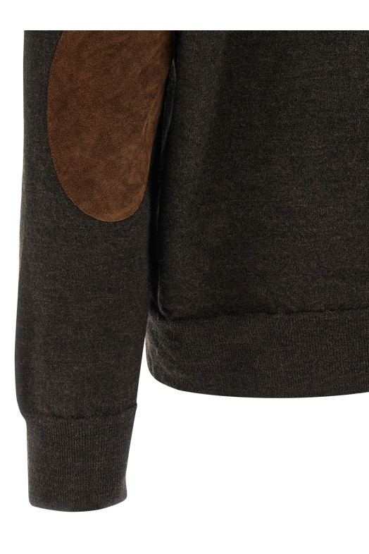 Поликоттон рубашка-поло с замшевыми вставками, коричневая MAISON MARGIELA S50GL0061M13098144M Поликоттон рубашка-поло с замшевыми вставками, коричневая MAISON MARGIELA S50GL0061M13098144M