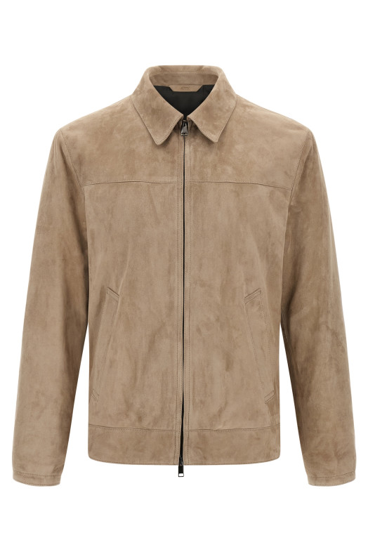 Suede blouson Beige