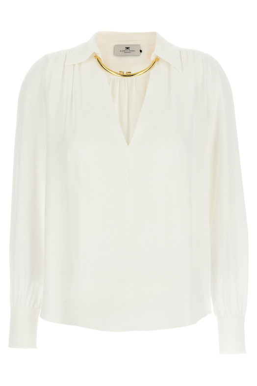 Рубашка с воротником Белая ELISABETTA FRANCHI CA12356E2360 Рубашка с воротником Белая ELISABETTA FRANCHI CA12356E2360