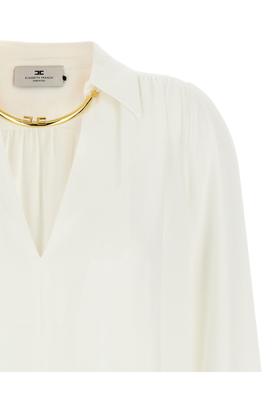 Рубашка с воротником Белая ELISABETTA FRANCHI CA12356E2360 Рубашка с воротником Белая ELISABETTA FRANCHI CA12356E2360