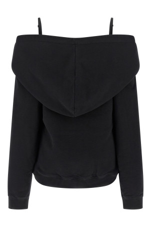 Off-shoulder hoodie Black Off-shoulder hoodie Black