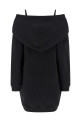 Off-shoulder hooded dress Black Off-shoulder hooded dress Black
