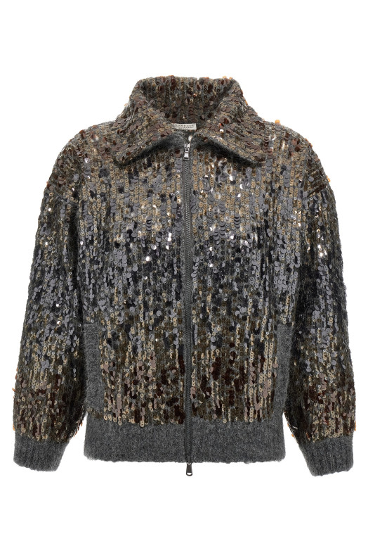'Dazzling Dégradé Embroidery' cardigan Gray 'Dazzling Dégradé Embroidery' cardigan Gray