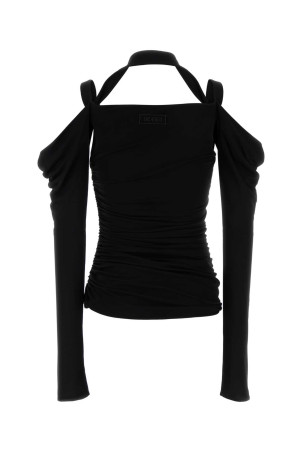 Black crepe top White THE ATTICO (251WCI00022VVV105AA) Black crepe top White THE ATTICO (251WCI00022VVV105AA)