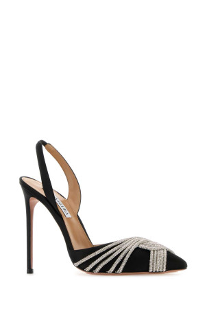 Черные атласные туфли Gatsby Sling 105 Черный AQUAZZURA (GASHIGL0SAT) Черные атласные туфли Gatsby Sling 105 Черный AQUAZZURA (GASHIGL0SAT)
