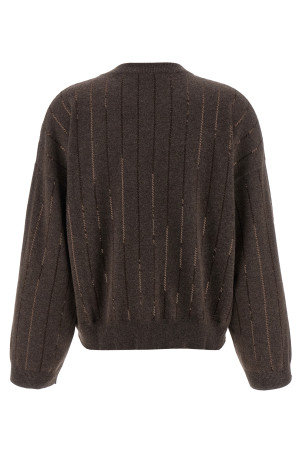 Sequin cashmere sweater Brown