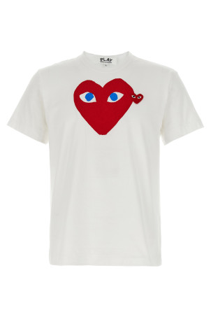 Футболка з принтом і логотипом Червона COMME DES GARÇONS PLAY AXT0861 Футболка з принтом і логотипом Червона COMME DES GARÇONS PLAY AXT0861