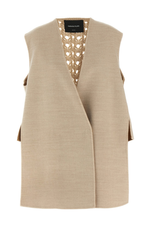 Tricot wool vest Beige