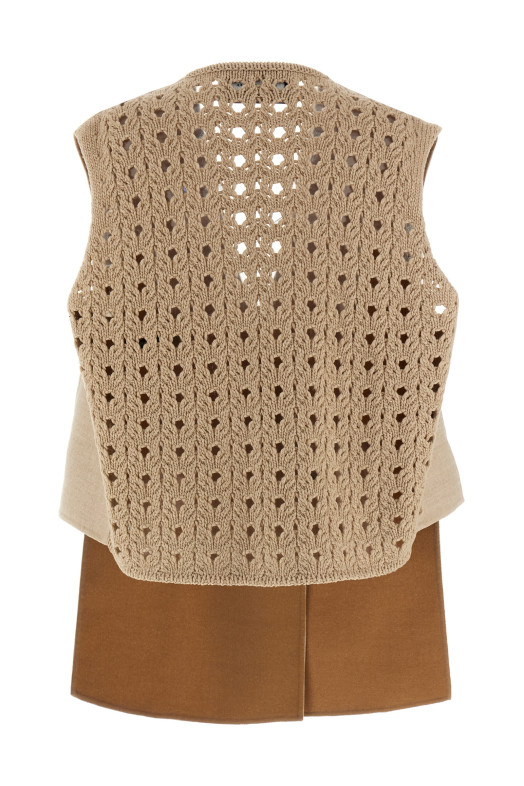 Tricot wool vest Beige