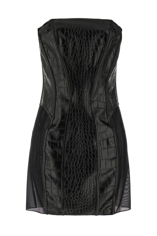 Сукня з кокосовою фактурою Чорна ELISABETTA FRANCHI AB81456E2110 Сукня з кокосовою фактурою Чорна ELISABETTA FRANCHI AB81456E2110