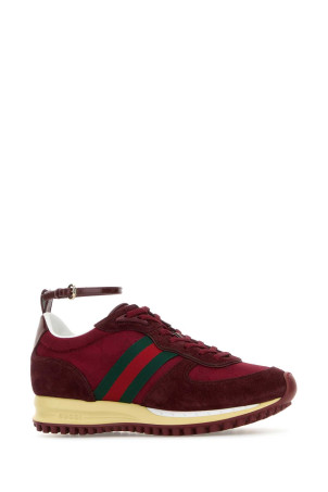 Burgundy GG fabric and suede Re-Motion sneakers GUCCI (832918AAEZM)