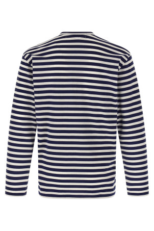 Футболка з логотипом і смужками, синя COMME DES GARÇONS PLAY AXT8061 Футболка з логотипом і смужками, синя COMME DES GARÇONS PLAY AXT8061