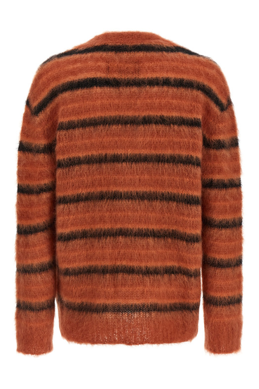 Brushed striped cardigan orange Brushed striped cardigan orange