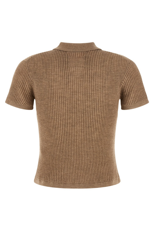 'Shrunken' polo shirt Beige