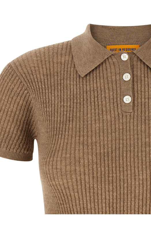 'Shrunken' polo shirt Beige