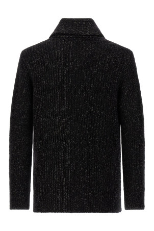Двубортный кардиган Черный BRUNELLO CUCINELLI MRI503216CNF05 Двубортный кардиган Черный BRUNELLO CUCINELLI MRI503216CNF05