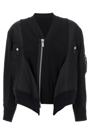 Нейлоновий кардиган з вставкою Чорний SACAI 2507996001 Нейлоновий кардиган з вставкою Чорний SACAI 2507996001