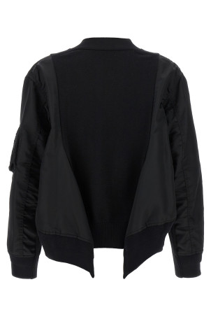 Нейлоновий кардиган з вставкою Чорний SACAI 2507996001 Нейлоновий кардиган з вставкою Чорний SACAI 2507996001