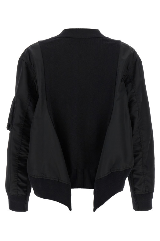 Нейлоновий кардиган з вставкою Чорний SACAI 2507996001 Нейлоновий кардиган з вставкою Чорний SACAI 2507996001