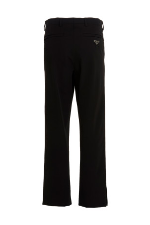 Брюки из эластичного техно-материала, черные PRADA SPH252S23111QLF0002