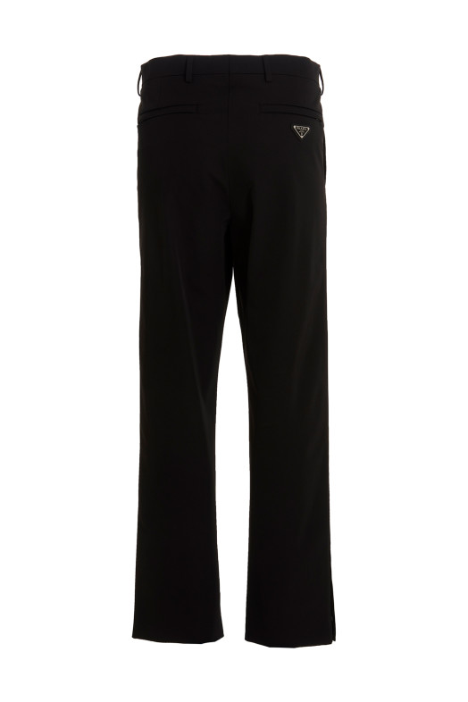 Брюки из эластичного техно-материала, черные PRADA SPH252S23111QLF0002