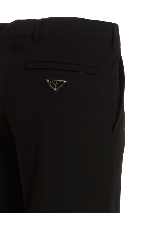 Брюки из эластичного техно-материала, черные PRADA SPH252S23111QLF0002
