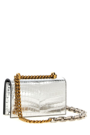 'Jewelled Satchel' mini crossbody bag Silver