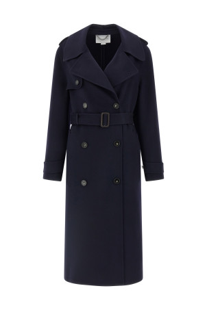 Double-breasted wool trench coat Blue Double-breasted wool trench coat Blue