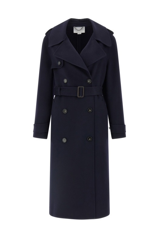 Double-breasted wool trench coat Blue Double-breasted wool trench coat Blue