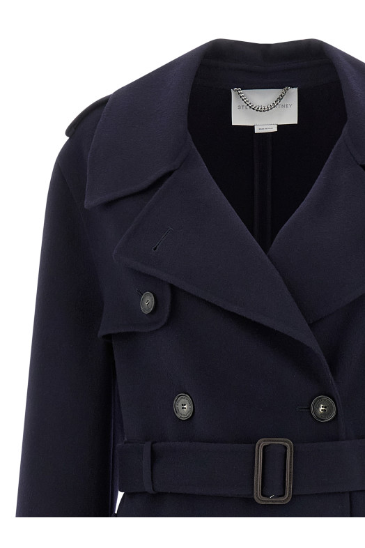 Double-breasted wool trench coat Blue Double-breasted wool trench coat Blue