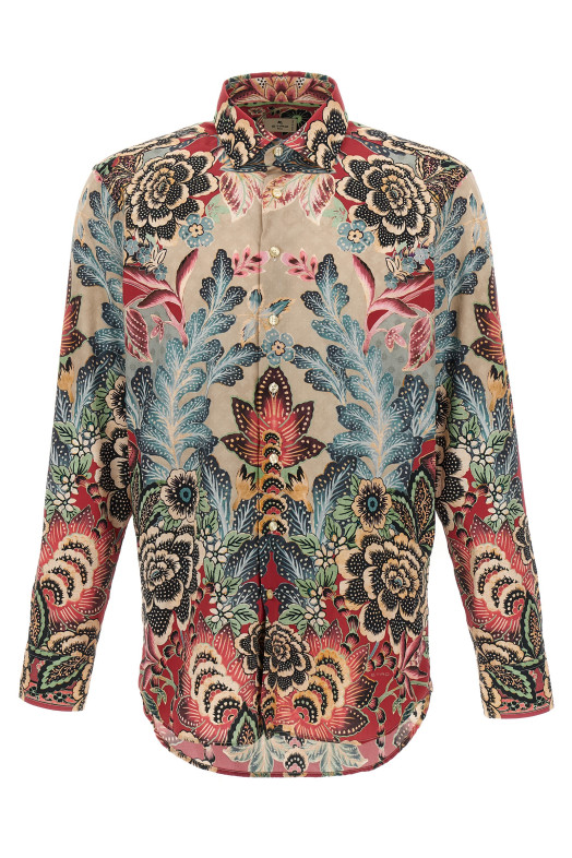 Flower and foliage shirt Multicolor