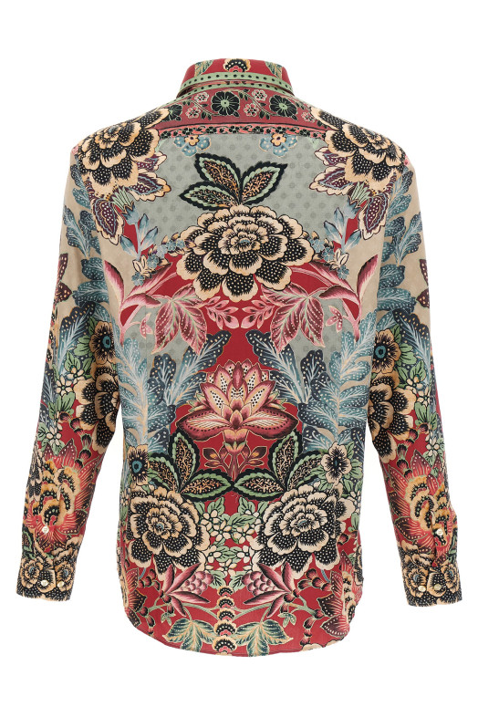 Flower and foliage shirt Multicolor