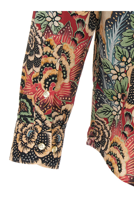 Flower and foliage shirt Multicolor