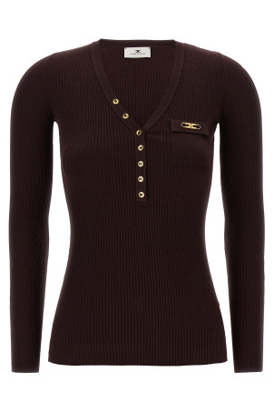 Трикотажний светр бордовий ELISABETTA FRANCHI MK12B56E2EA4 Трикотажний светр бордовий ELISABETTA FRANCHI MK12B56E2EA4