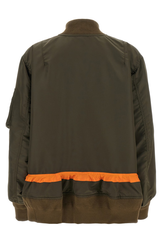 Drawstring bomber jacket Beige