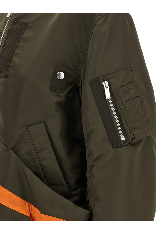 Drawstring bomber jacket Beige