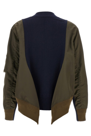 Нейлоновий кардиган з вставками, різнокольоровий SACAI 2507996532 Нейлоновий кардиган з вставками, різнокольоровий SACAI 2507996532