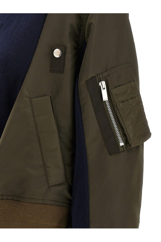 Нейлоновий кардиган з вставками, різнокольоровий SACAI 2507996532 Нейлоновий кардиган з вставками, різнокольоровий SACAI 2507996532
